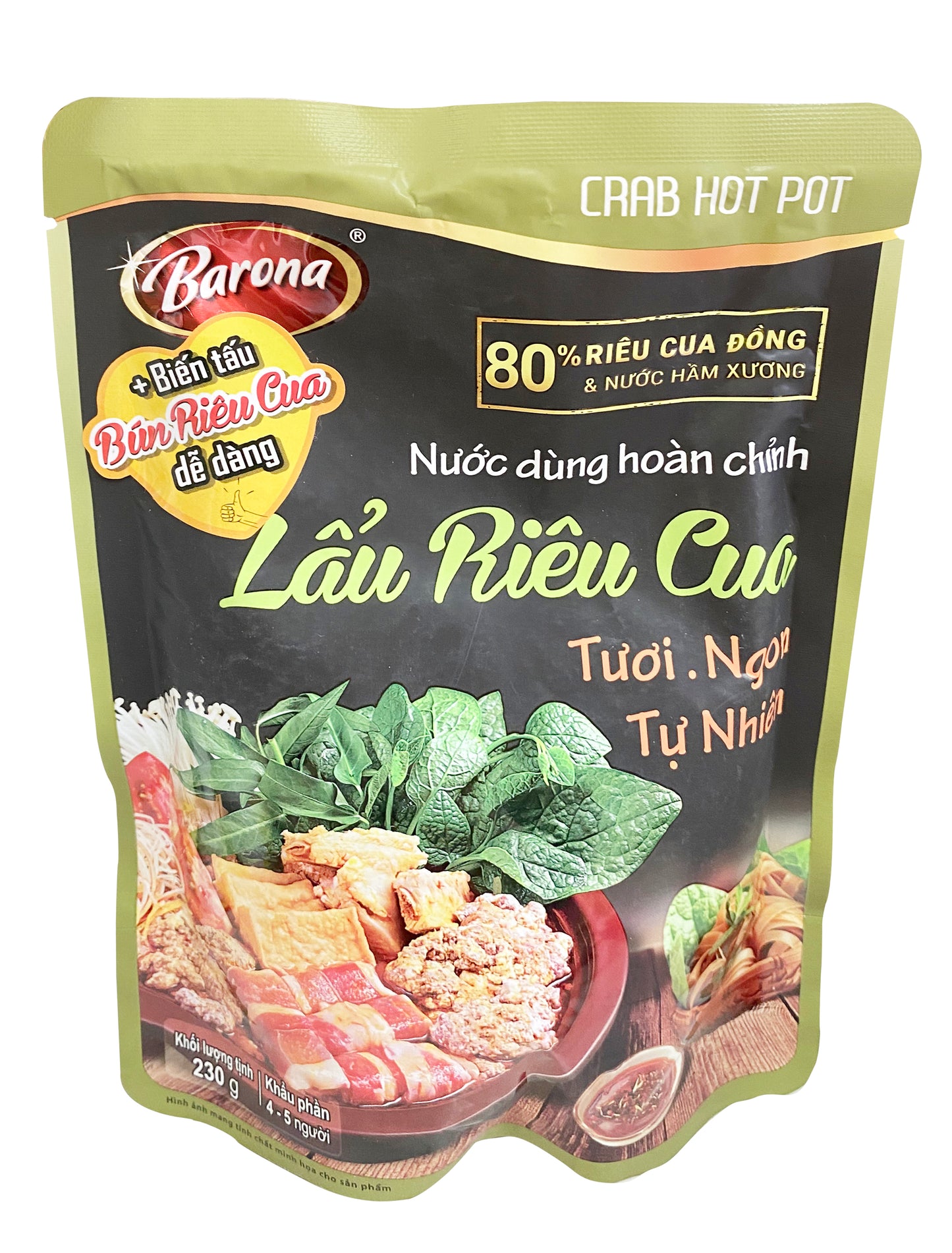 Lẩu Cua Barona Nước Dung Hoàn Chính Lầu Riêu Cua 230gr x 1