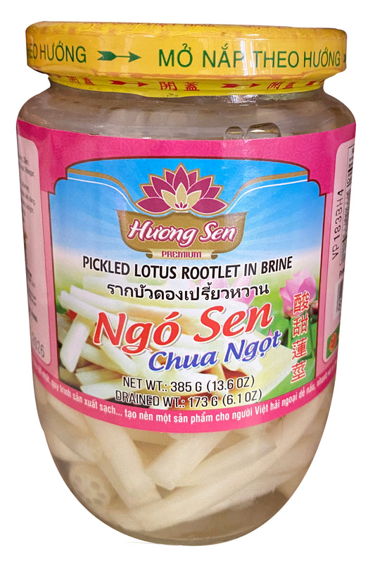 40011-1 Huong Sen Pickled Lotus Rootlet Ngo Sen Chua Ngot 甜酸莲茎 385g x 24