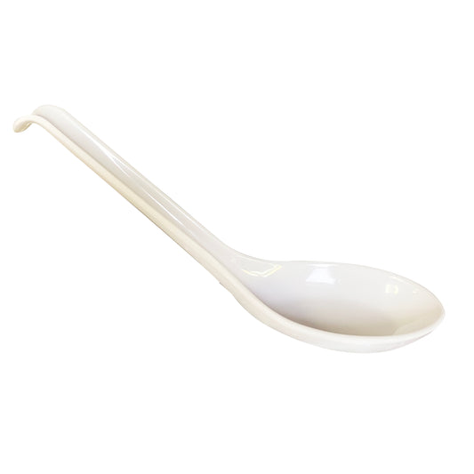 White Plastic Spoon With Hook 帶鉤白色塑膠勺 Muong Nhua Trang Co Moc Cong 1pc x 1