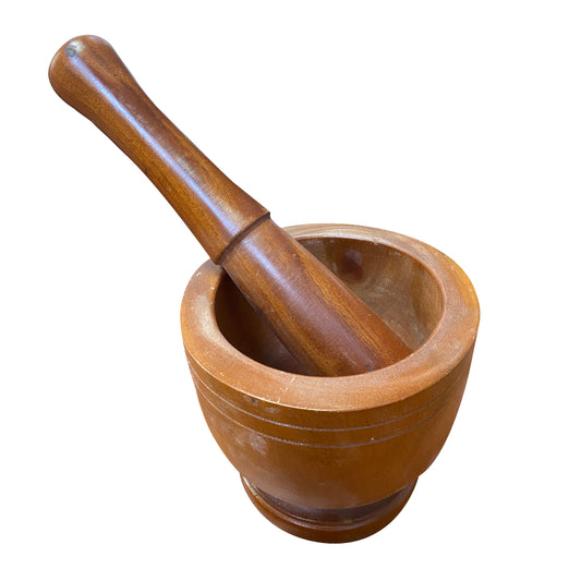 Wooden Set Mortar & Pestle Size L 木制套装和杵 L Coi Go Loai Lon Va Chay 1set x 1