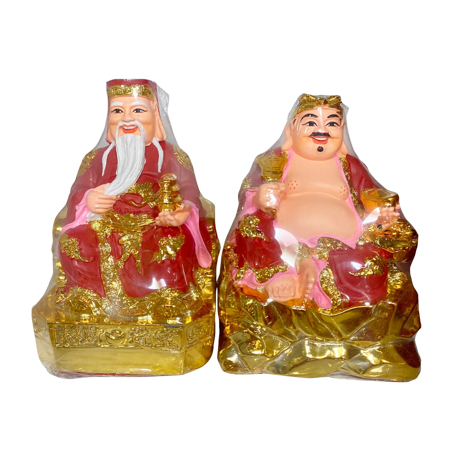 Couple Of Earth God Statue Red Standard 一对红色的地神雕像7 Cap Tuong Tai Dia Mau Do Loai Thuong 7" 1 set x 1