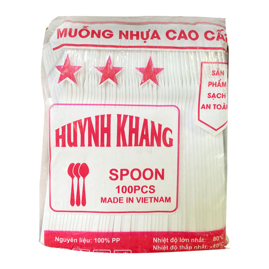 Disposable Plastic Spoon 一次性塑膠湯匙 Muong Nhua Dung Mot Lan 100pcs x 1