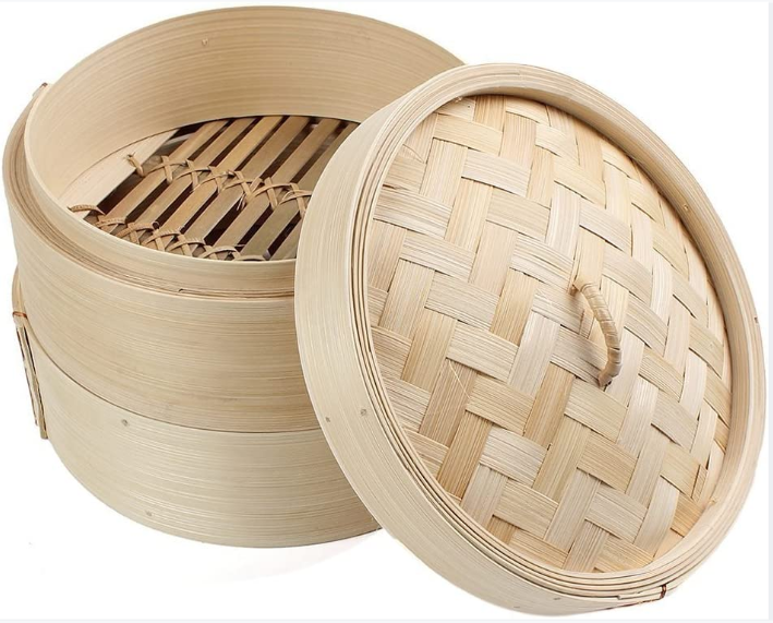10" EA Bamboo Steamer Set 10" 竹蒸籠(兩籠一蓋套裝) 1 set