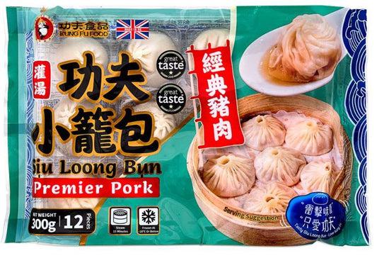 KUNG FU Frozen Pork Siu Loong Bun功夫灌湯小籠包-經典豬肉 Sup Tieu Long Bao 300g x1