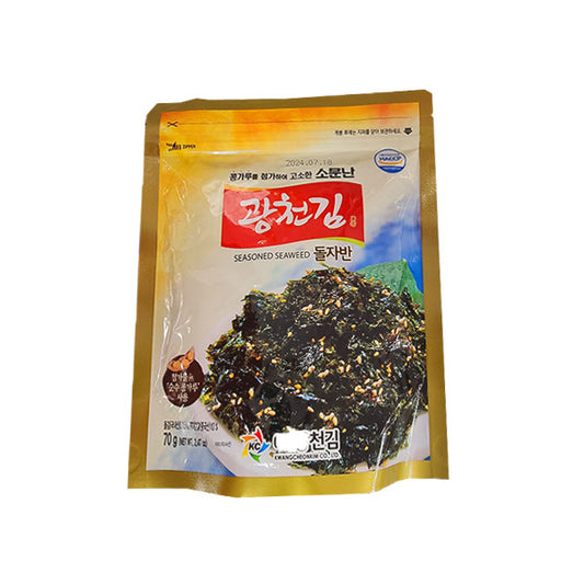 Kwangcheon Jaban Flaked Seasoned Seaweed 廣川 拌飯紫菜 Rong Bien Say Kho Tam Vi 70g x1