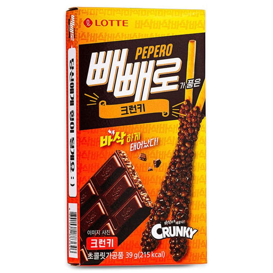 Lotte Pepero Crunky 樂天脆朱古力條 Thanh so co la gion 39g x1