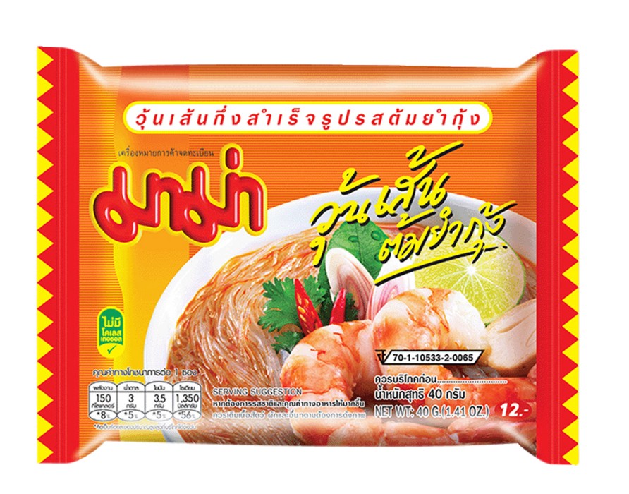 MAMA (Tôm) Bún đậu Tom Yum Goong-Mung 冬蔭粉絲 Mien Tom yum dau xanh 40g x1