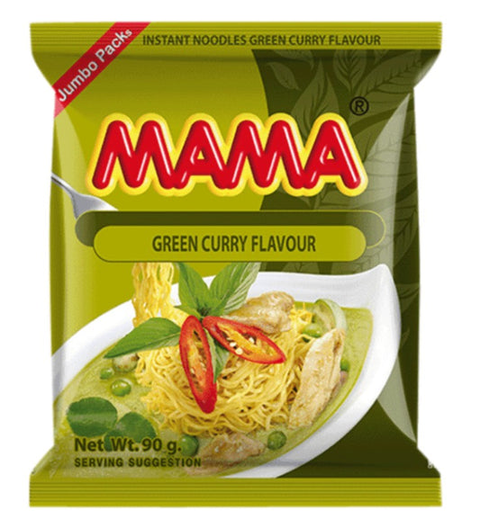 Mama Green Curry Flavour Instant Noodles (Jumbo Pack)媽媽綠咖喱味麵(大) 90g x1