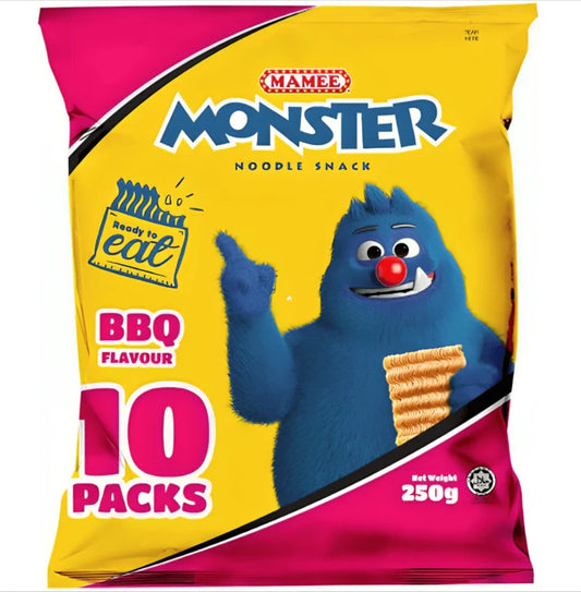 Mamee Monster Crispy Noodle BBQ 媽咪麵-原味 (25g x 10) x1