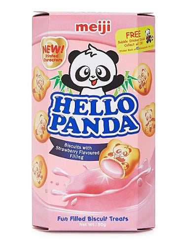 明治 Hello Panda 草莓餅乾 明治貓熊夾心餅乾 - 草莓1x50g