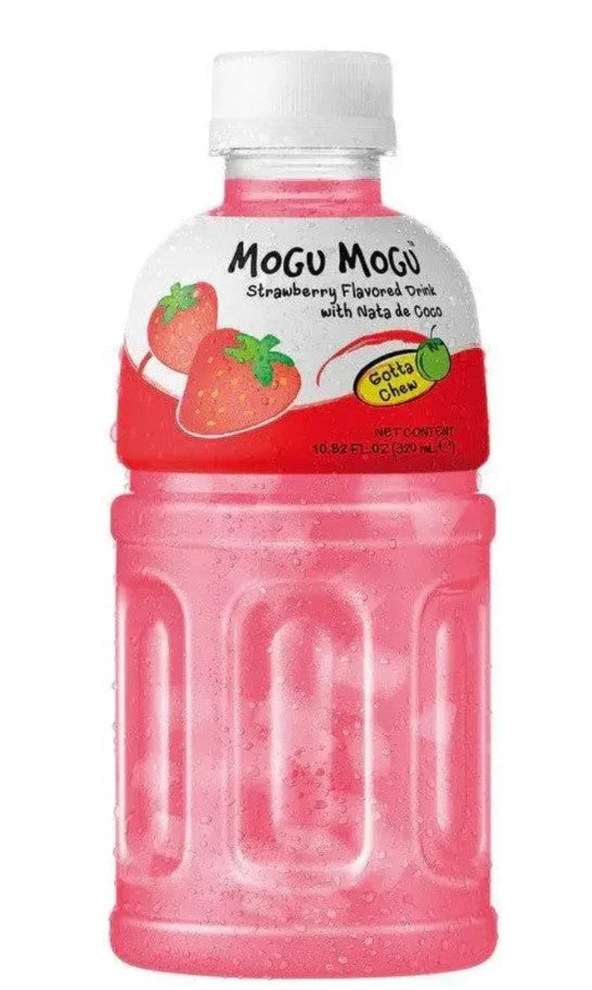 18209 Mogu Mogu Nata De Coco Drink 草莓口味草莓飲料含椰果 Nuoc Trai Cay Vi Dau 320ml X 1