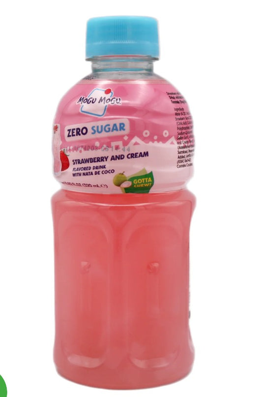 Mogu Mogu NDC Drink Strawberry & Cream Zero Sugar士多啤梨忌廉味 無糖椰果飲品  320ml x1