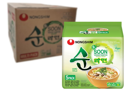 18964 Nongshim Soon Veggie Ramyun (Multi) 農心蔬菜拉麵 (112g x 5) x 8