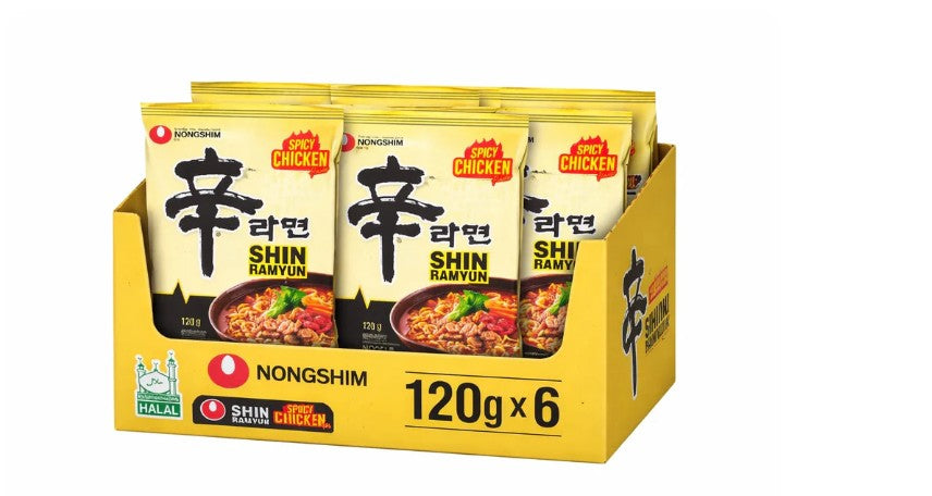 NS Spicy Chicken Shin Ramyun 農心辛拉麵 金裝辣雞肉味 ( 120g x6 ) x1