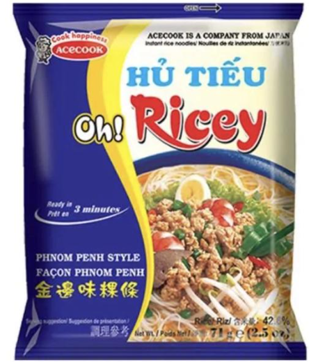 Oh Ricey Mì ăn liền hương vị Phnom Penh 金邊味粿條Hủ Tiêu Nam Vàng An Liên70gx1