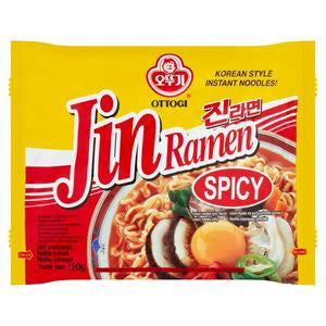 Ottogi Jin Ramen noodle hot不倒翁 金拉麵(辣) Mi Ramen cay 120gr x 1