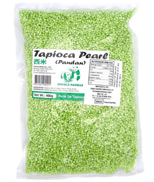 PANDA Small Tapioca Pearl- Pandan Flv PANDA 斑蘭西米(小) Hat tran chau nho 400g x 1