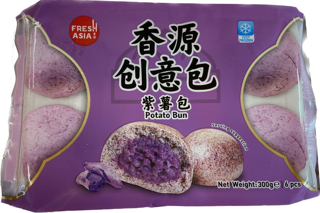 Fresh Asia Purple Sweet Potato Bun香源紫薯包 Banh Bao Khoai Tim Ngot 300g x 1