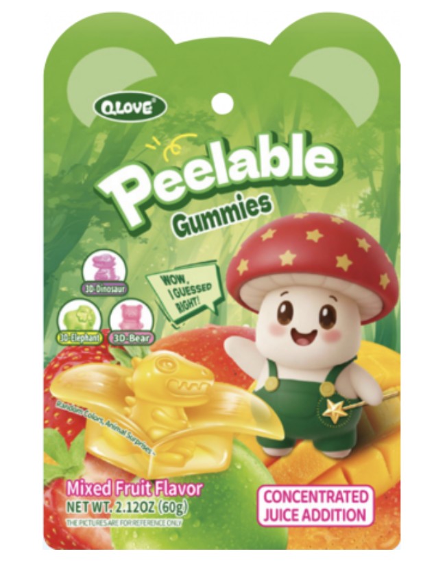 Mixed Fruit Flv Peelable Gummies混合水果味剝皮軟糖 60g x 1