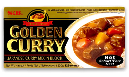 S&B Golden Curry Roux Hot 辛口金牌咖哩調料(中辣)220g x 1