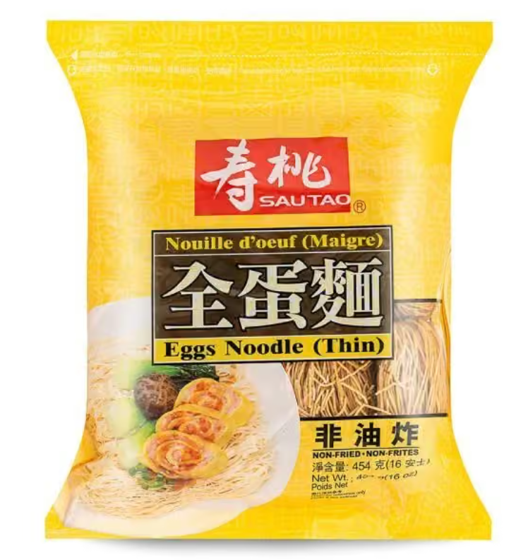 秀頭蛋麵 薄壽桃牌全蛋幼麵（袋裝） Mi Trung Soi Nho 454gr x 1
