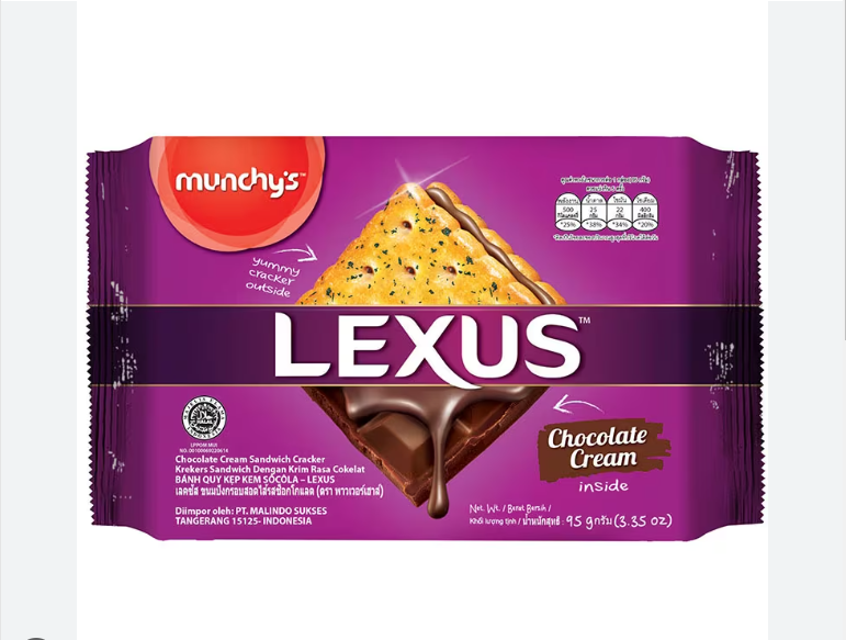 Munchy's Lexus Chocolate Sandwich 餅乾巧克力味 Banh quy socola 190g x1