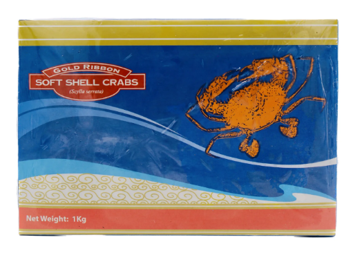 00717 Gold ribbon  Frozen Soft Shell Crab (jumbo) Cua Lot Dong Lanh1.02kgx1