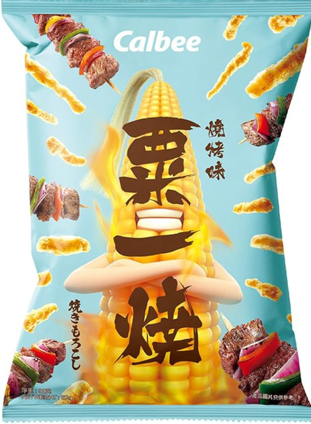 01121 Calbee Grill A corn BBQ Flavour Snack卡樂B粟一燒-燒烤味 Bap Nuong 80g x1