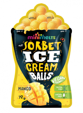 01509-9 Minimelts Sorbet Balls - Mango 72g x10