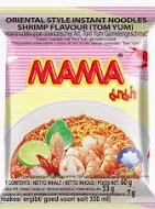 01519 MAMA Noodle Shrimp Tom Yum 媽媽酸辣蝦味湯麵 Mi tom an lien 60g*5 (Pack) x1