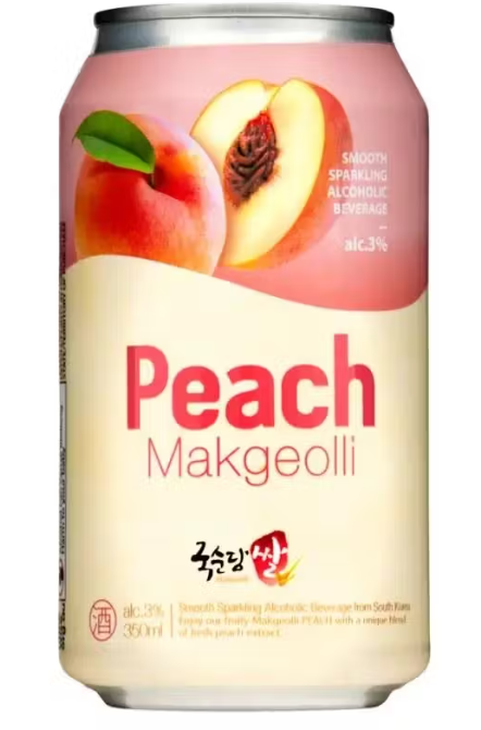 KSD Rice Makgeolli Peach, Can 韓國米酒水蜜桃味(罐) (Alc 3%) 350ml x1
