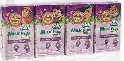 060209B Kun Fresh Fruit Milk Grape Flavour Sua Kun Vi Nho 180ml x 48