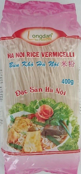 10811 Bún gạo Longdan Hà Nội Hồng 1.5mm 30x400g H3
