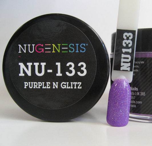 15133-Nugenesis Dip Nail NU133 Purple N Glitz 1x2oz