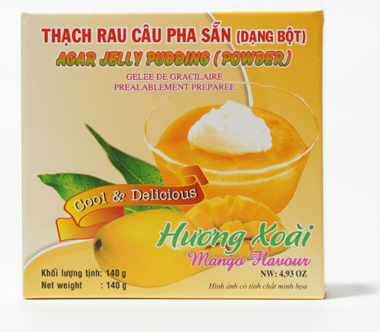 15226 KB Thạch rau cau pha san xoai Aga Jelly Powder Xoài 140g x 60pc (hộp)