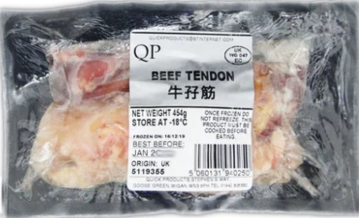 QP Frozen Beef Tendon牛孖筋 Gan bo Dong Lanh 400gx30