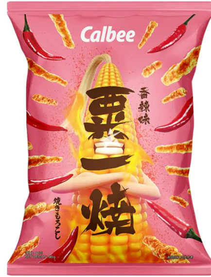 16040 Calbee Grill A 玉米辣味卡樂B 澱粉一燒-香辣味 Bap Nuong Cay 80gr x 20