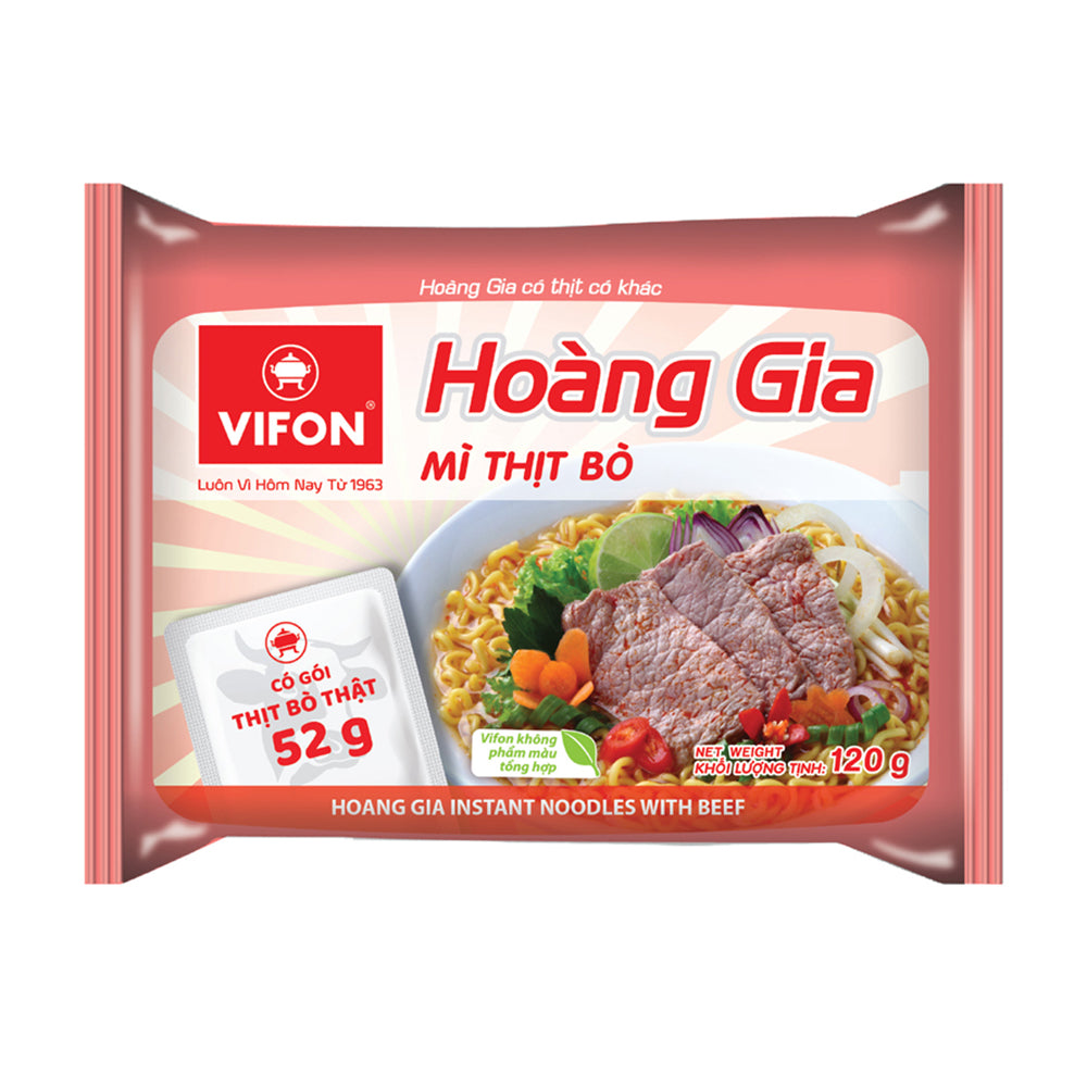 Vifon Hoàng Gia Thịt Bò 牛肉即食面 Mì Thịt Bò Hoàng Gia Cối Thịt 120g x 1