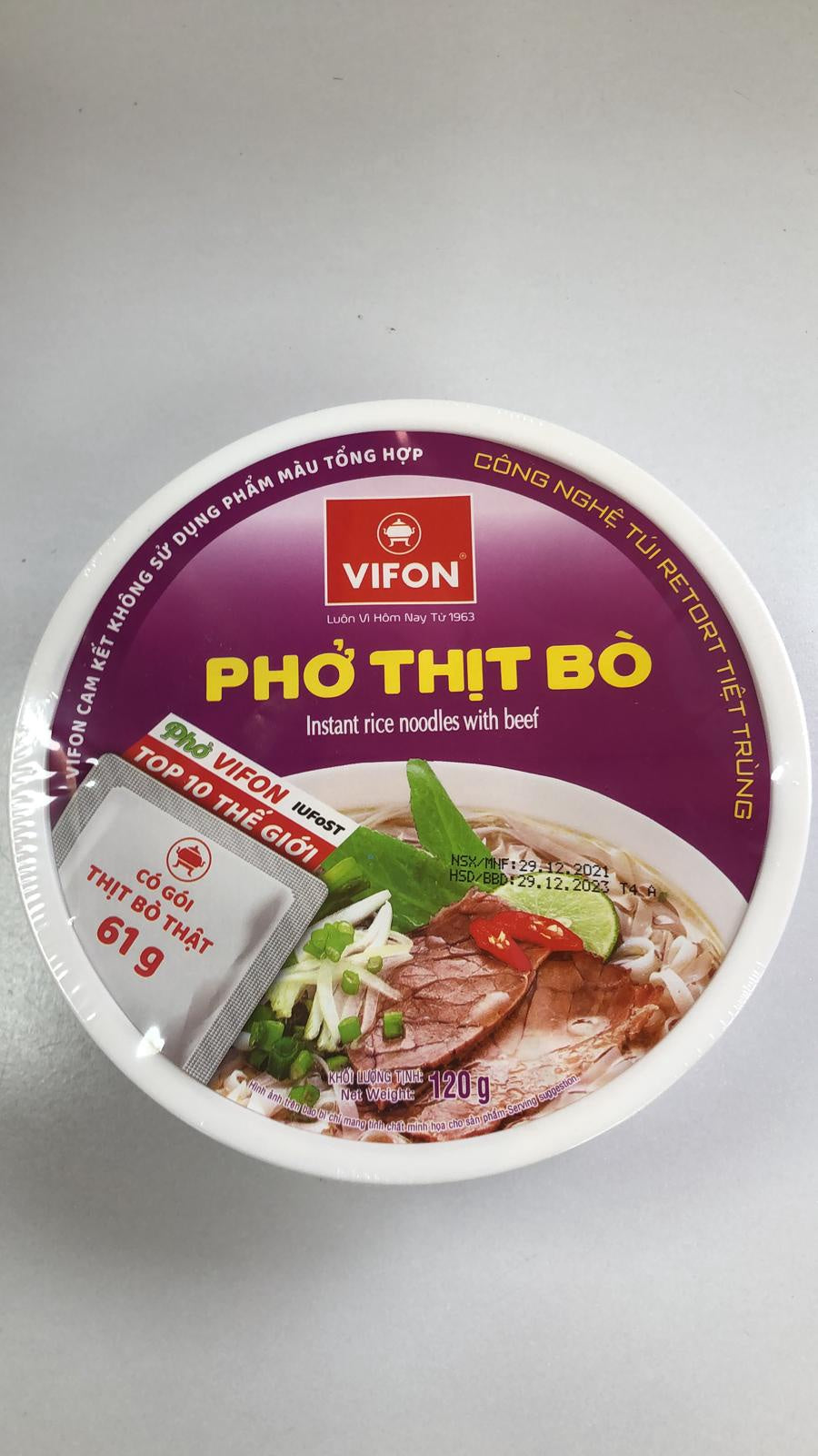 Vifon Vietnamese Pho With Beef Bowl Pho Thit Bo Bat 120gr x 1