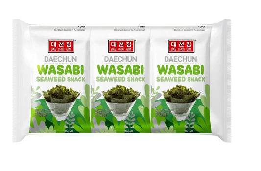 Daechun Seaweed Snack Wasabi Flavour (4g x 3Pack) x24