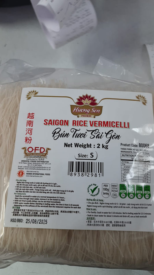 Bún Hương Sen Sài Gòn 干粉丝 Bún Tươi Sài Gòn 0.8mm Size S 2kg x 1