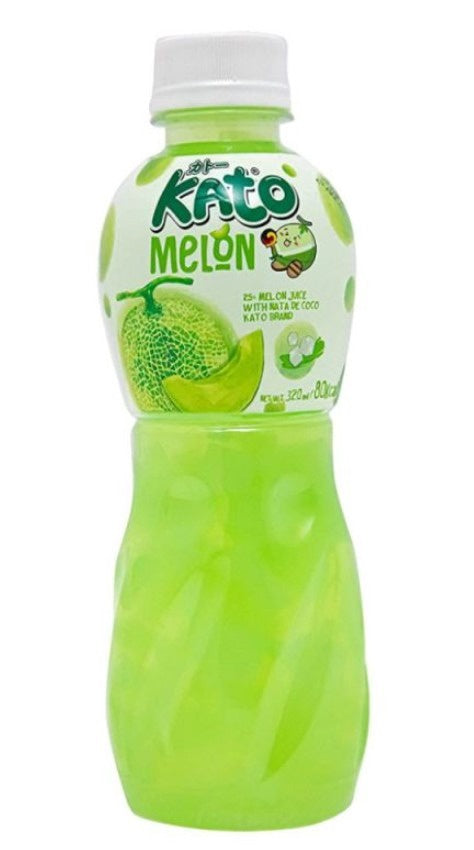 Kato Nata De Coco Melon Juice 哈密瓜汁 Nuoc dua luoi 320ml x6