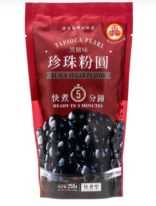 WFY trân châu trân châu (đường nâu) 五福圓快煮珍珠粉圓(黑糖) Hạt trần châu - 250g x1