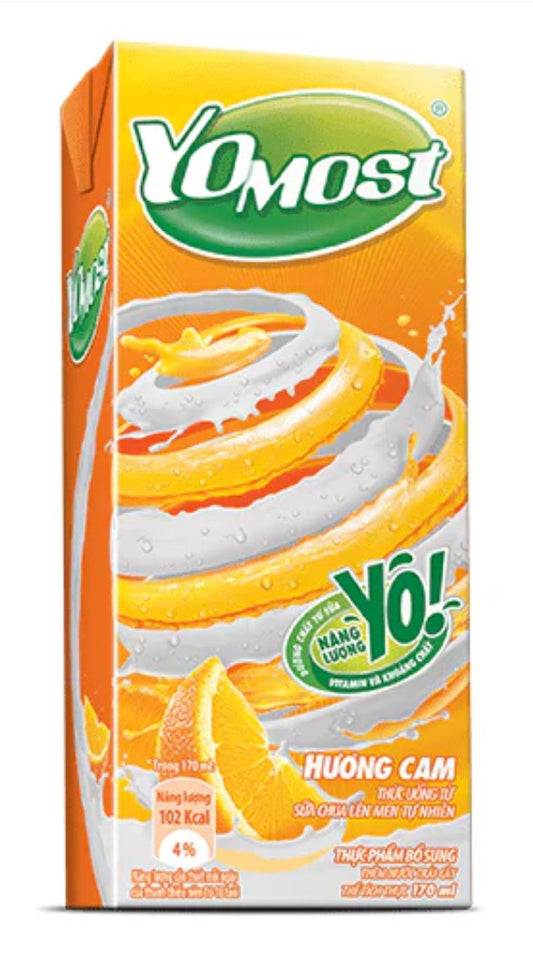 Yomost drink natural fermented orange flavor r天然酵母飲品 橙味Sua Chua Uong Len Men Vi Cam 170ml x 1