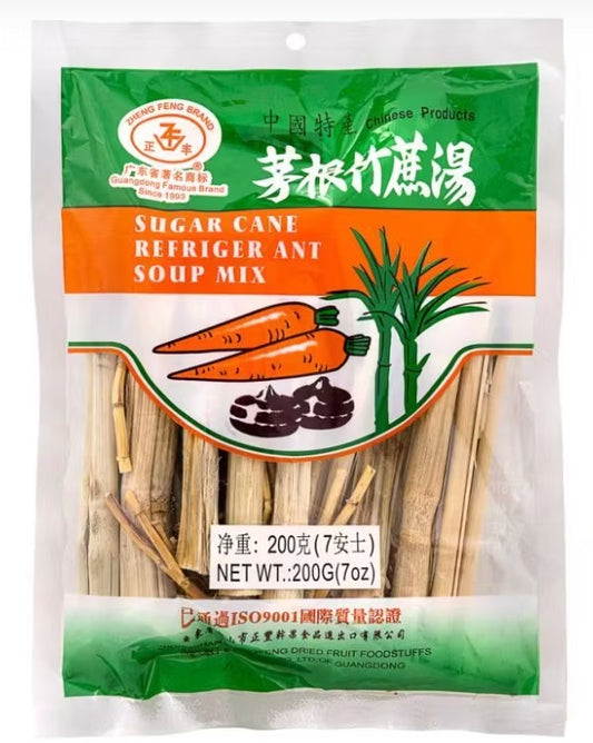 ZF Sugar Cane Refriger Ant Soup Mix正豐茅根竹蔗湯 Gia Vi Sup Mia 200g x 1