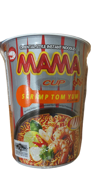 Mama Cup Shrimp TomYum Flavour冬蔭蝦味杯麵 Mi Ly Tom Chua Thai 70gr x 1