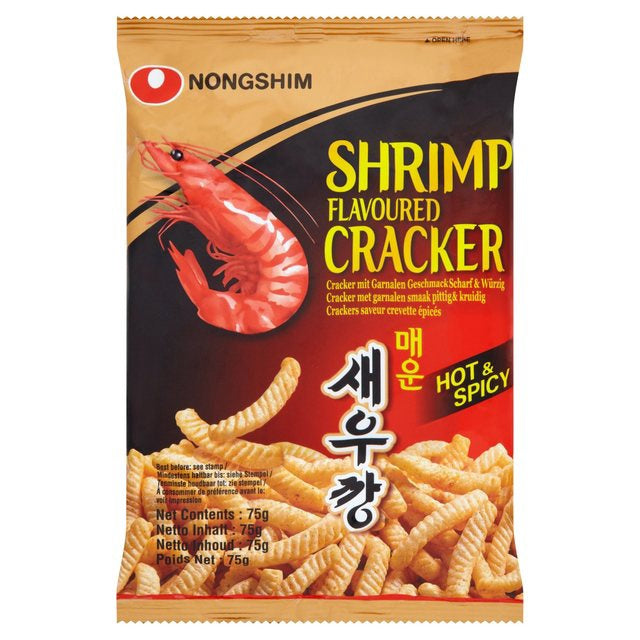 Nongshim Shrimp Crackers Hot &amp; Spicy 農心辣味蝦條 Phong tom cay 75g x 1