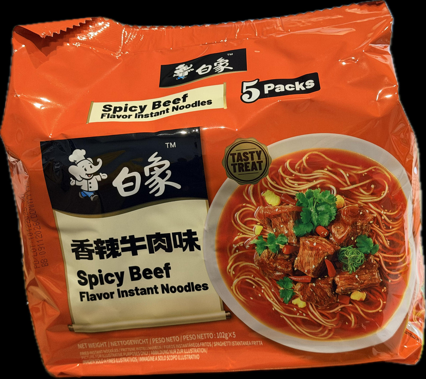 BX Instant Noodle-Spicy Beef白象味鮮美-香辣牛肉味麵(5pcs)510g x 1