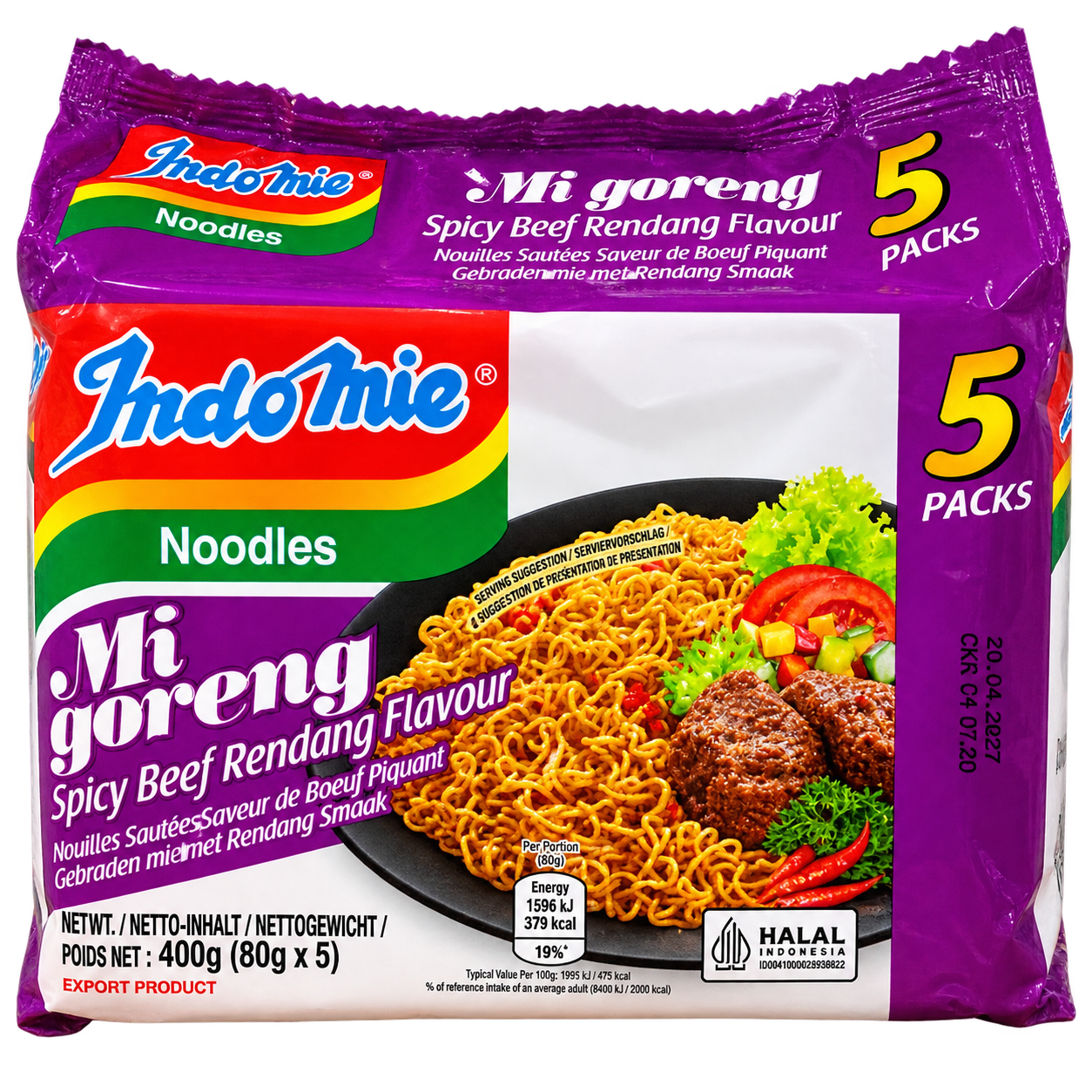 17690 Indomie 泡麵 Mi Goreng Rendang 辣牛肉營多麺香辣牛肉味 Mi An Lien Vi Bo Cay 80gr x 1
