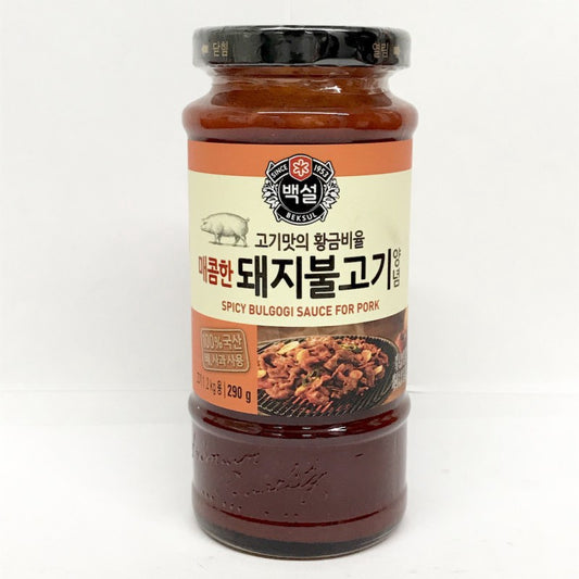 Sốt Bulgogi Cay Baeksul Cho Thịt Heo (Nóng &amp; Cay)豬肉燒烤醃汁(辣) Sot Uop Thit Heo Han Quốc 290gr x 1